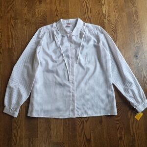 Dana Point‎ California Vintage Polka Dot Blouse Size 18 Button Up Long Sleeve